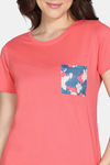 Zivame Dream Daze Knit Poly Pyjama Sets - Deep Sea Coral — thumbnail 5